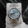 Rolex Day-Date in Platinum with an ice blue dial