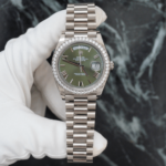 Rolex Day-Date olive dial with diamonds