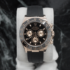 Rolex cosmograph Daytona in 18kt Everose gold with a black dial on oyster flex
